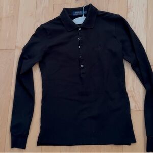 Black POLO Ralph Lauren long sleeved polo shirt in EUC size S